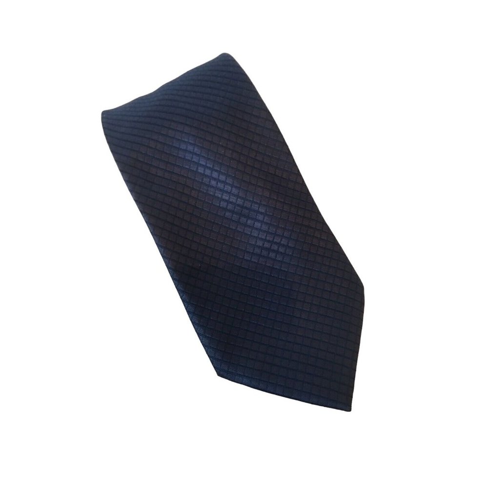 Angelo Rossi Le Collezioni Dark Brown Black Striped Diamonds Men’s Tie EUC